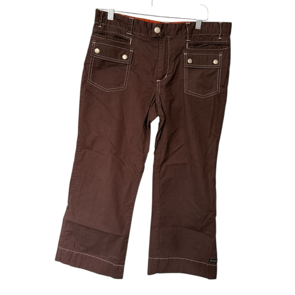 Athleta Brown Utility Crop Pants Women’s Size 10 Cotton Stretch Style 311111